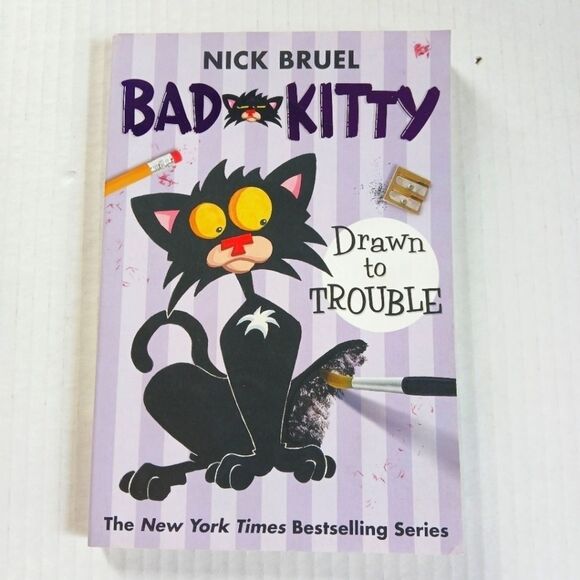 Bad Kitty Drawn to Trouble 2014 Graphic Novel Nick Bruel Paperback - Picture 2 of 10